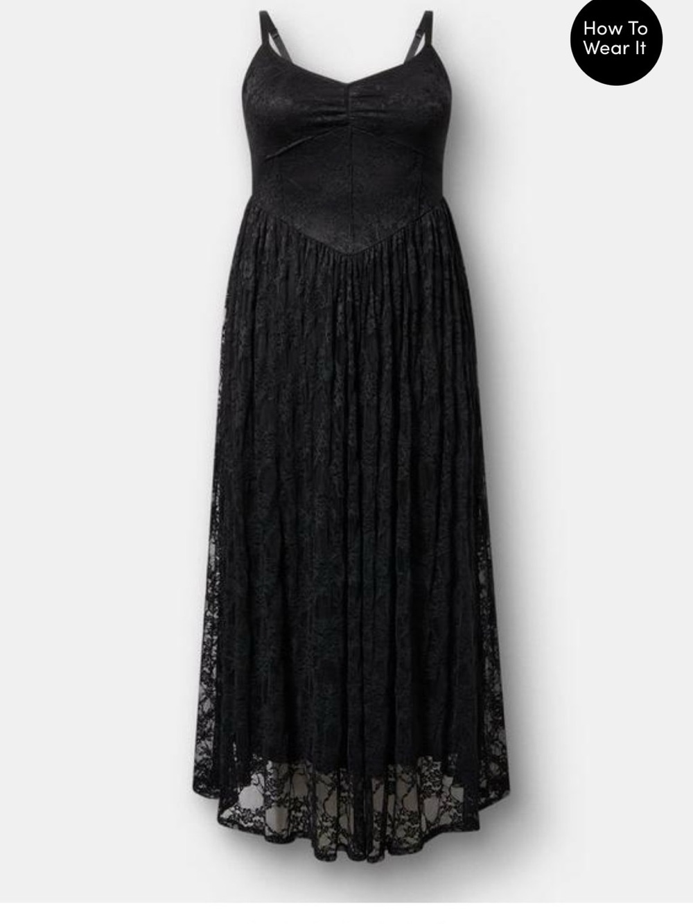 Torrid Maxi Stretch Lace Bustier Dress Deep Black Size 1X - Picture 16 of 16